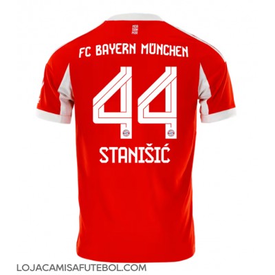 Camisa de Futebol Bayern Munich Josip Stanisic #44 Equipamento Principal 2025-26 Manga Curta Camisa de Futebol Bayern Munich Josip Stanisic #44 Equipamento Principal 2025-26 Manga Curta